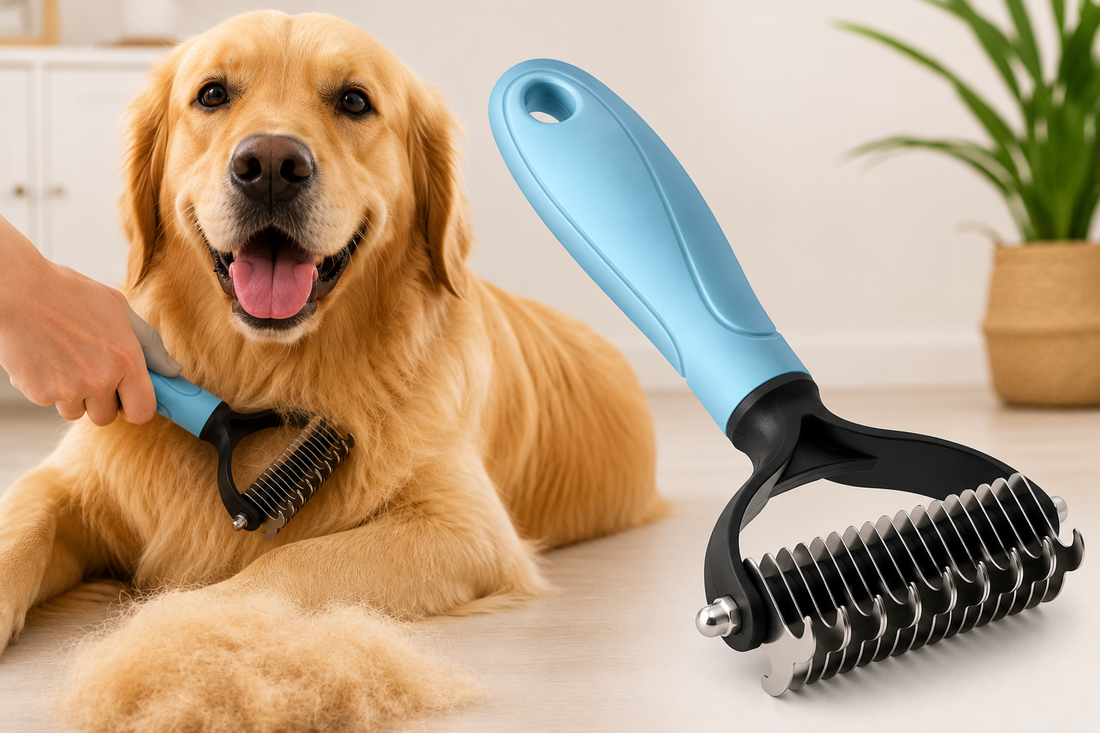 Double-Sided Pet Deshedding Brush | Stainless Steel Grooming Comb