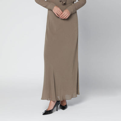Alberta Ferretti Long Beige Viscose Skirt Women