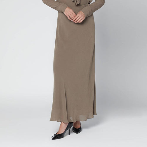 Alberta Ferretti Long Beige Viscose Skirt Women