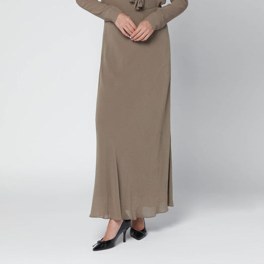 Alberta Ferretti Long Beige Viscose Skirt Women