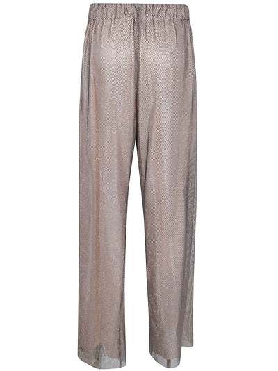 Alberta Ferretti Women Wide Leg Crystals Net Trousers