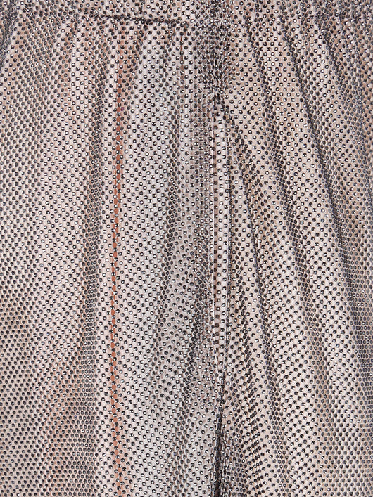 Alberta Ferretti Women Wide Leg Crystals Net Trousers