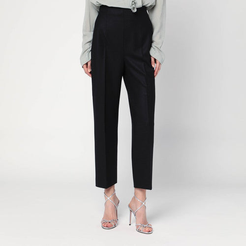 Alberta Ferretti Black Wool-Blend Trousers Women