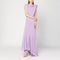 Alberta Ferretti Long Dress With Light Purple Ruffles Women