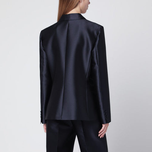 Alberta Ferretti Single-Breasted Jacket In Glossy Silk-Blend Satin Women
