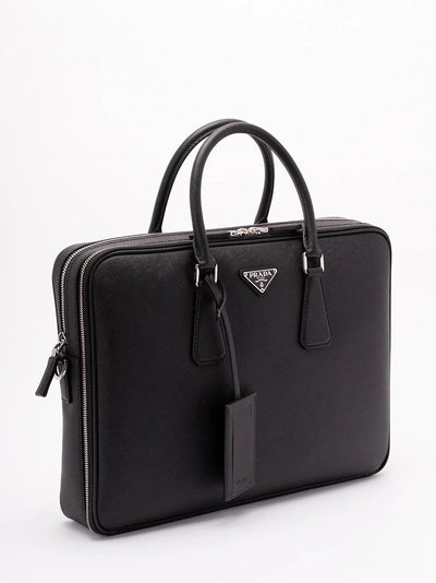 Prada Men Saffiano Leather Briefcase