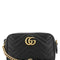Gucci Women Black Leather Mini Gg Marmont Crossbody Bag
