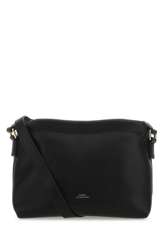 A.P.C. Unisex Black Synthetic Leather Ninon Crossbody Bag