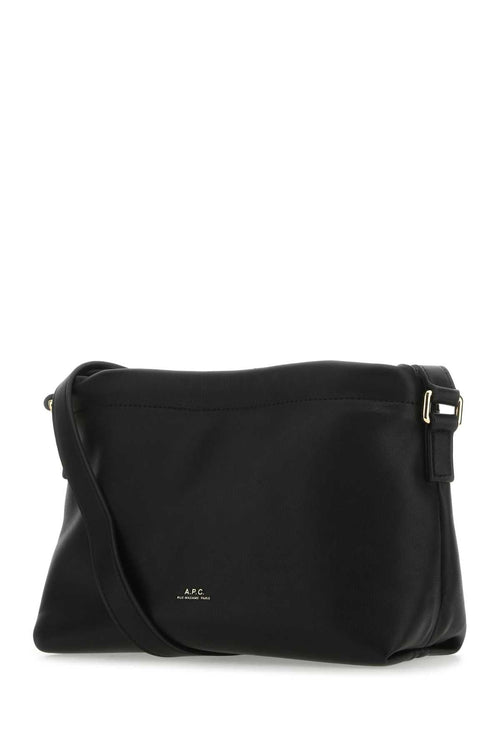 A.P.C. Unisex Black Synthetic Leather Ninon Crossbody Bag