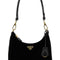 Prada Women Black Velvet Mini Prada Re-Edition Shoulder Bag