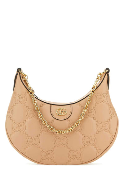 Gucci Women Powder Pink Leather Small Lion Gg Handbag