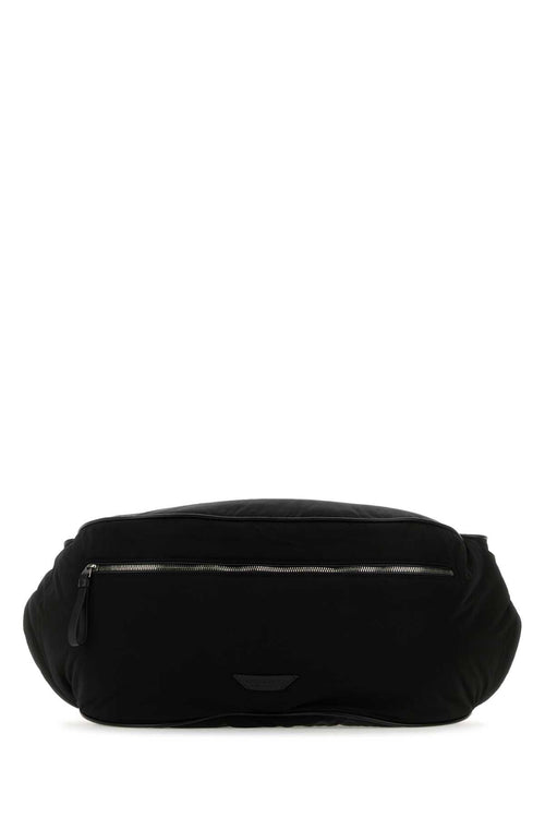 Bottega Veneta Men Black Fabric Belt Bag