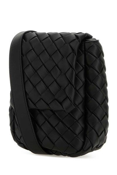 Bottega Veneta Men Black Leather Crossbody Bag