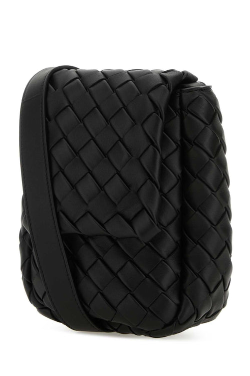 Bottega Veneta Men Black Leather Crossbody Bag