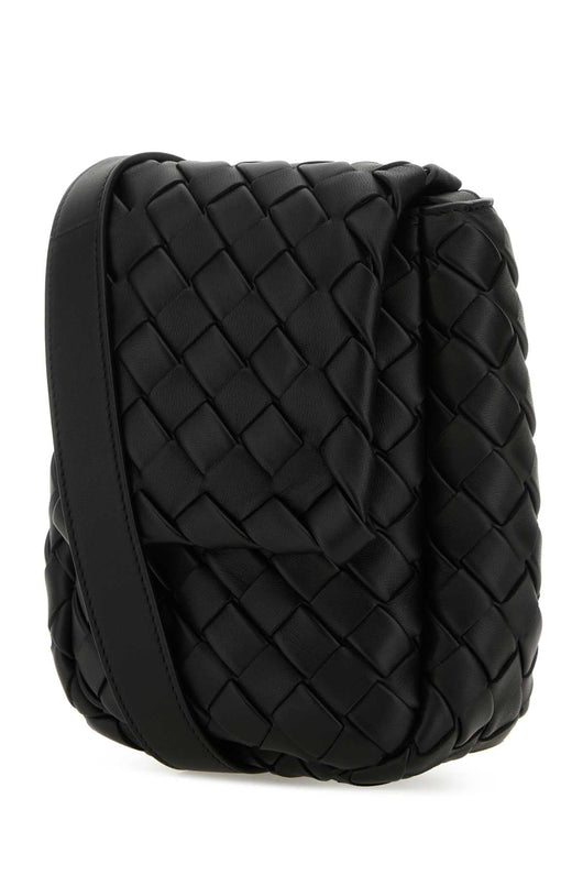 Bottega Veneta Men Black Leather Crossbody Bag