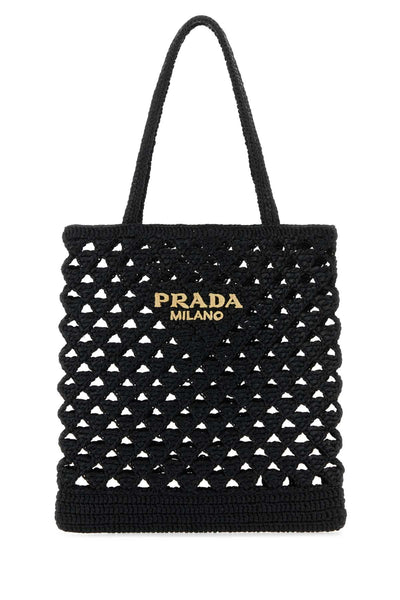 Prada Women Black Straw Handbag