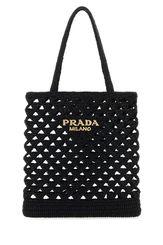 Prada Women Black Straw Handbag