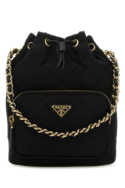 Prada Women Black Re-Nylon Bucket Bag
