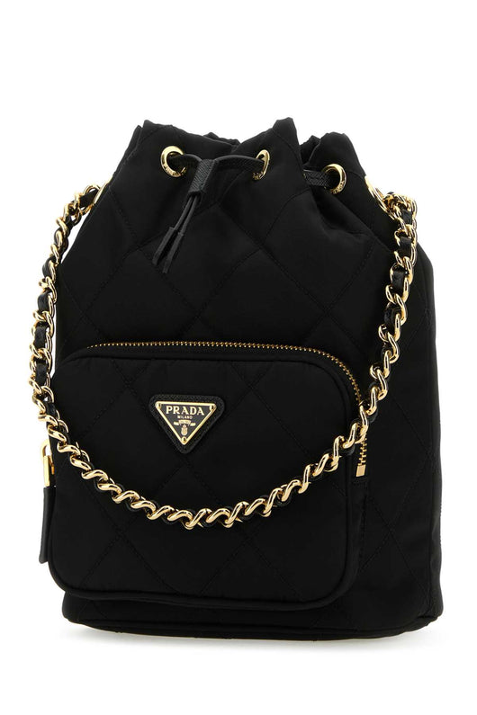 Prada Women Black Re-Nylon Bucket Bag