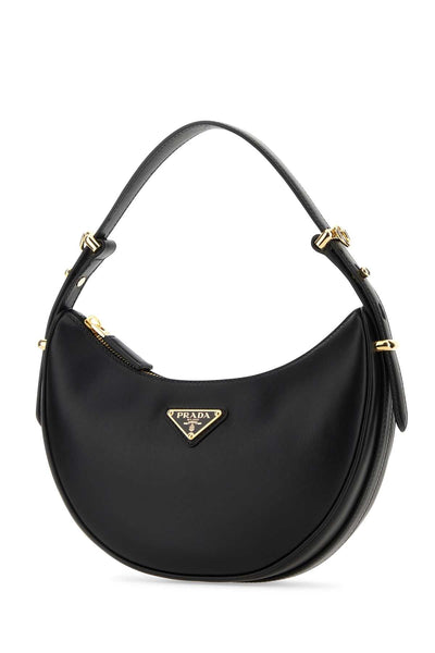 Prada Women Black Leather Arquã¨ Handbag