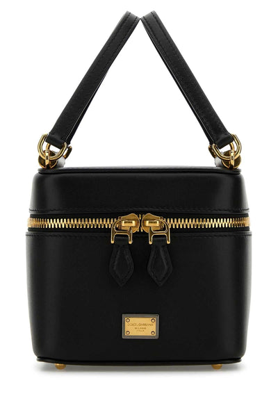 Dolce & Gabbana Women Black Leather Sicily Cube Handbag