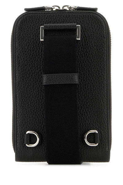 Prada Men Black Leather Phone Case