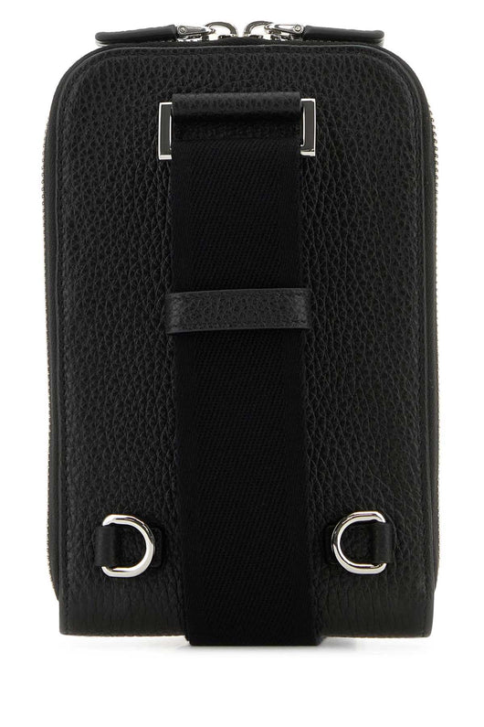 Prada Men Black Leather Phone Case