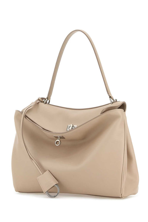 Balenciaga Women Sand Leather Medium Rodeo Handbag