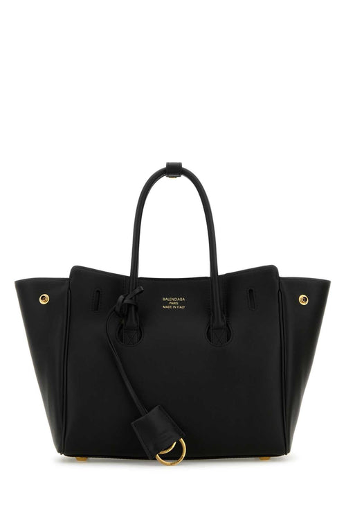 Balenciaga Women Black Leather Mini Carry All Hampton Shopping Bag