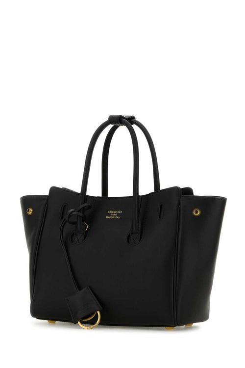 Balenciaga Women Black Leather Mini Carry All Hampton Shopping Bag