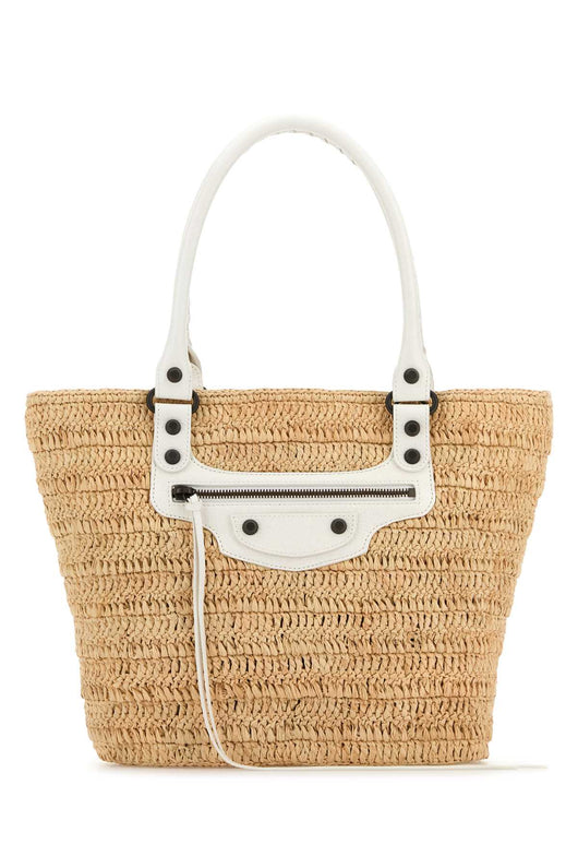 Balenciaga Women Raffia Small Le City Bucket Bag