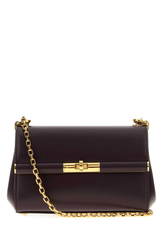 Dolce & Gabbana Women Aubergine Leather Mini Marlene Shoulder Bag