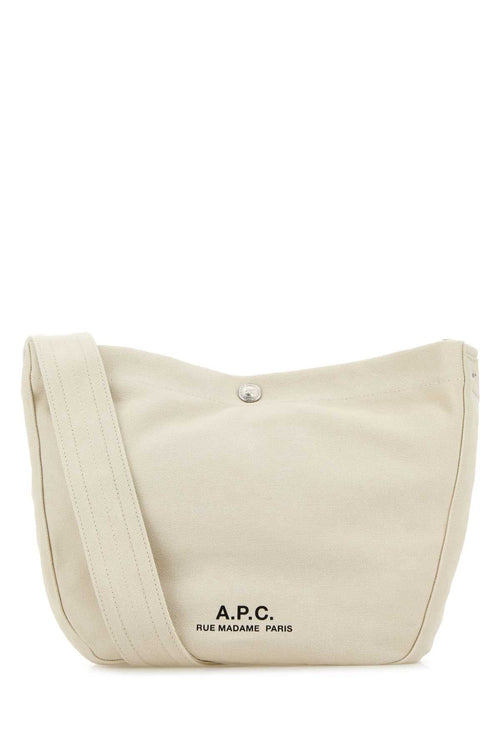 A.P.C. Women Ivory Canvas Small Besace Crossbody Bag