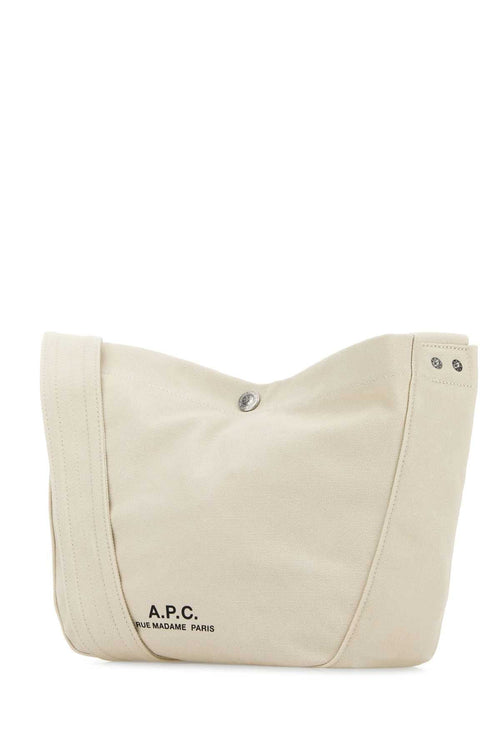A.P.C. Women Ivory Canvas Small Besace Crossbody Bag