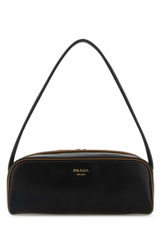 Prada Women Black Leather Shoulder Bag