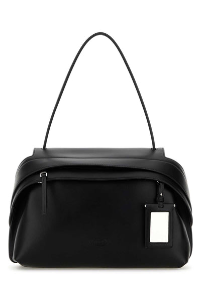 Tod's Women Black Eather Medium Tod S Wave Shoulder Bag