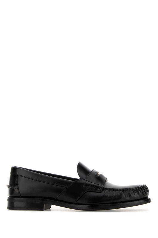 Prada Women Black Leather Loafers