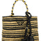 Prada Women Two-Tone Raffia Handbag