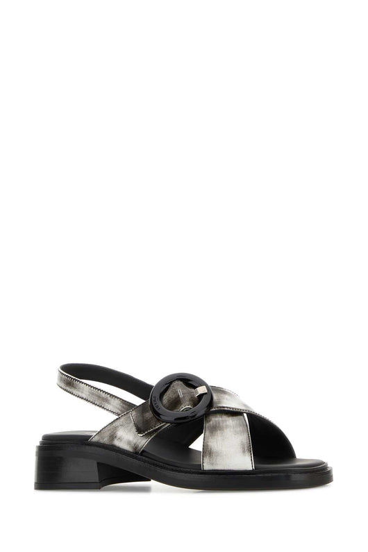 Prada Women White Leather Sandals