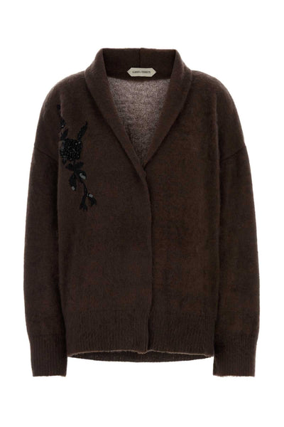 Alberta Ferretti Women Brown Wool Blend Cardigan