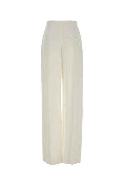Alberta Ferretti Women White Stretch Crepe Wide-Leg Pant