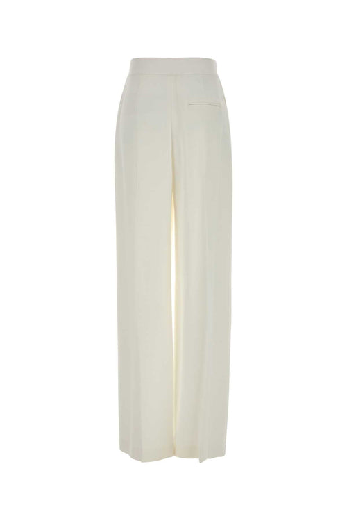 Alberta Ferretti Women White Stretch Crepe Wide-Leg Pant