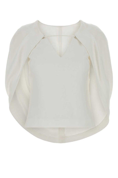Alberta Ferretti Women White Stretch Crepe Top