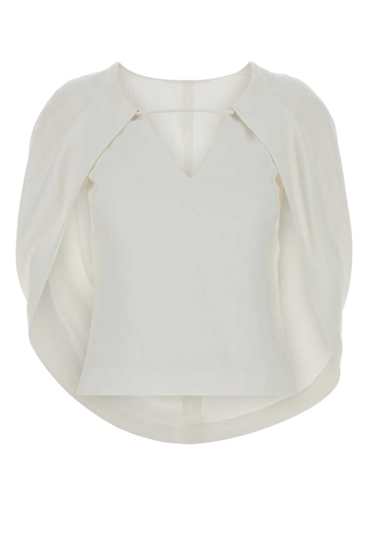 Alberta Ferretti Women White Stretch Crepe Top