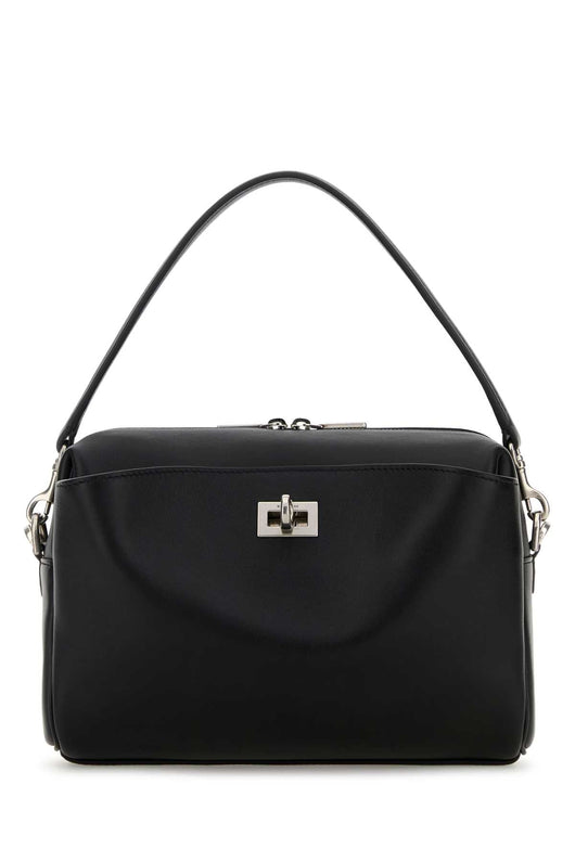 Balenciaga Men Black Leather Rodeo Handbag