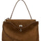 Balenciaga Women Brown Suede Medium Rodeo Handbag
