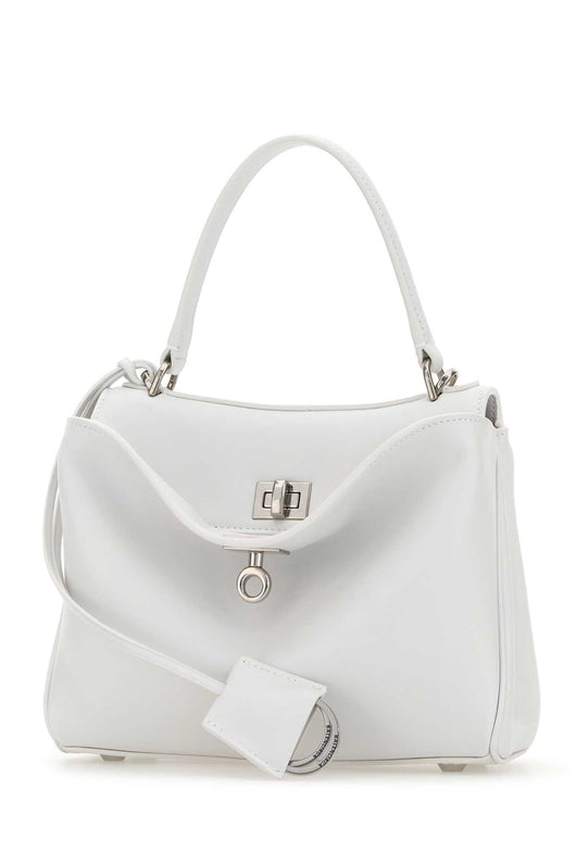 Balenciaga Women White Leather Mini Rodeo Handbag