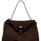 Balenciaga Men Dark Brown Suede Large Rodeo Handbag