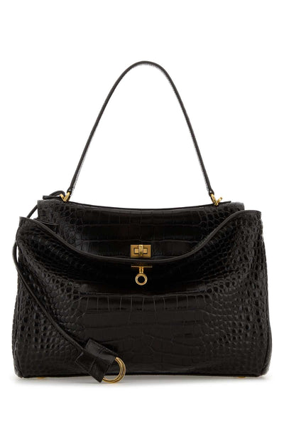 Balenciaga Women Dark Brown Leather Rodeo Handbag