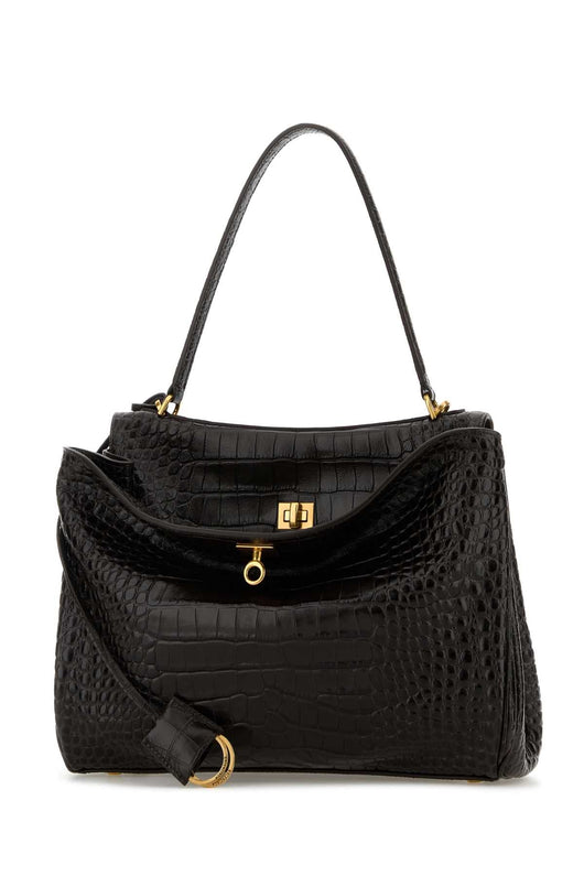 Balenciaga Women Dark Brown Leather Rodeo Handbag